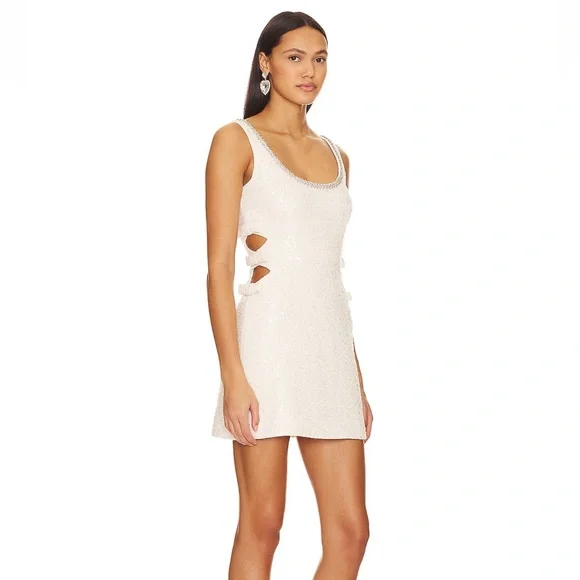 Self-Portrait | Dresses | Selfportrait Cut Out Cream Mini Dress | Poshmark